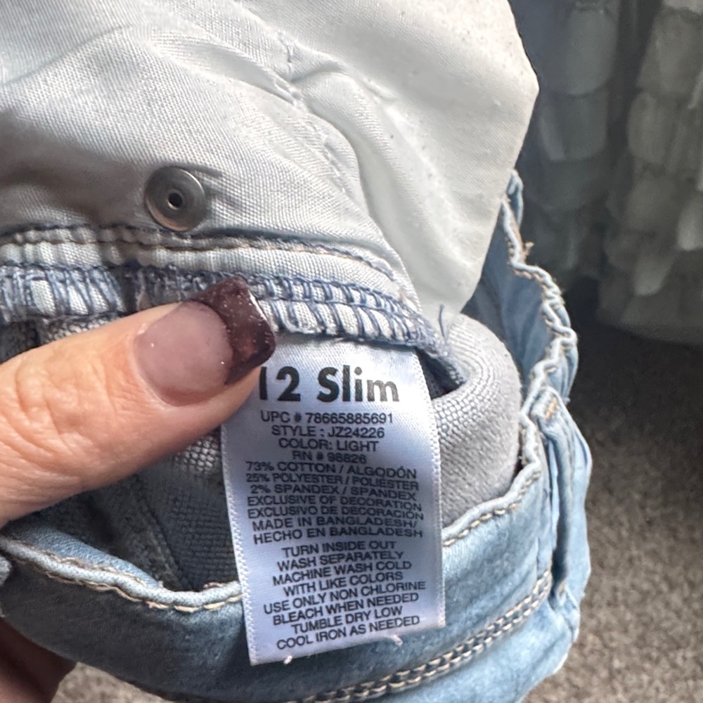 Girls Light Blue Jeans - Size 12 Slim - Picture 3 of 4